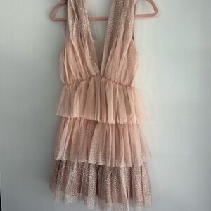Vici Sparkling Tiered Tulle Mini Dress Worn Once